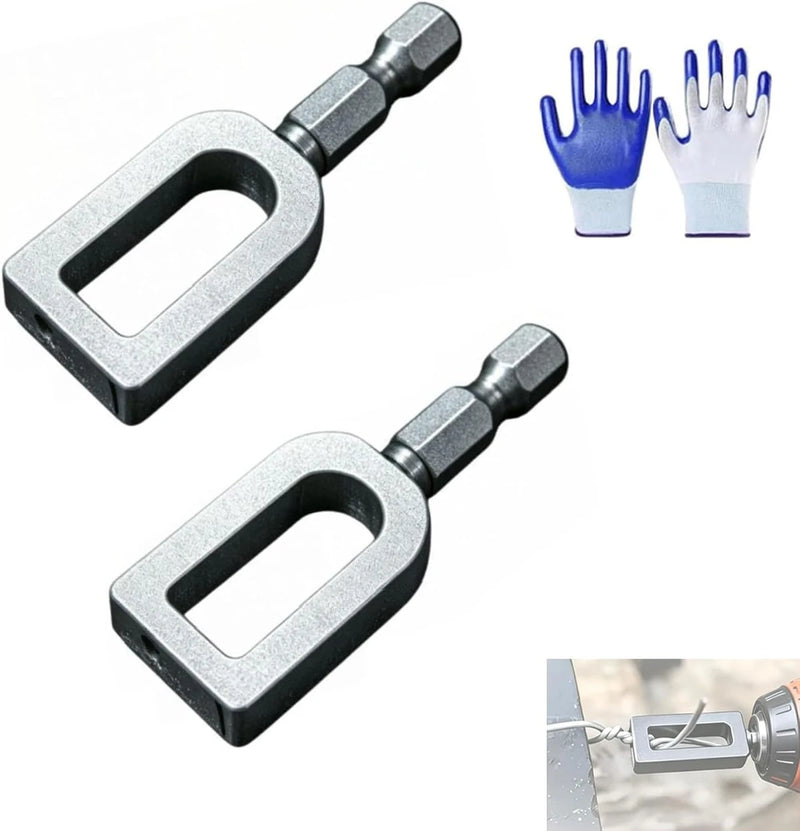 Cap pentru RĂSUCIREA SÂRMEI cu bormasina, UNIVERSAL, ideal pentru construcții și garduri – set de 2 bucăți.